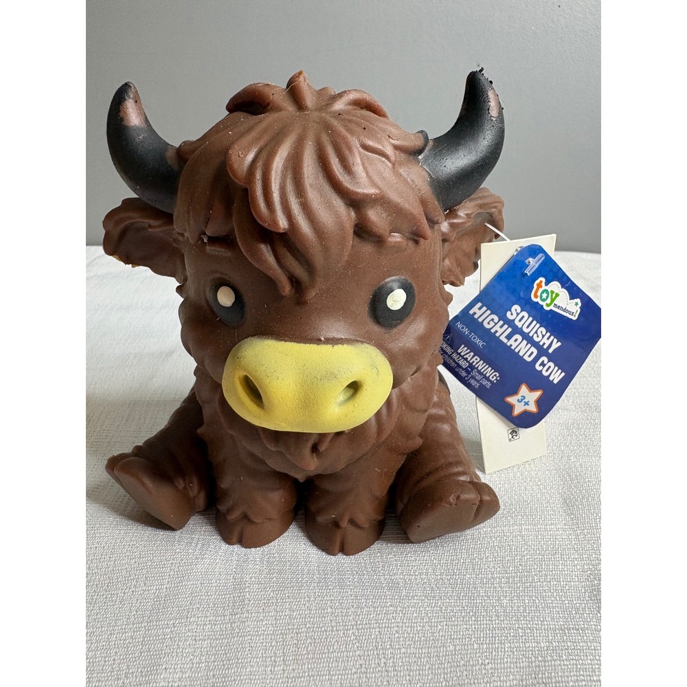 Toymendous Squishy Highland Cow Brown Sensory Fidget Toy New With Tags